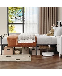 Homfan Sturdy Metal Platform Bed Frame with Headboard