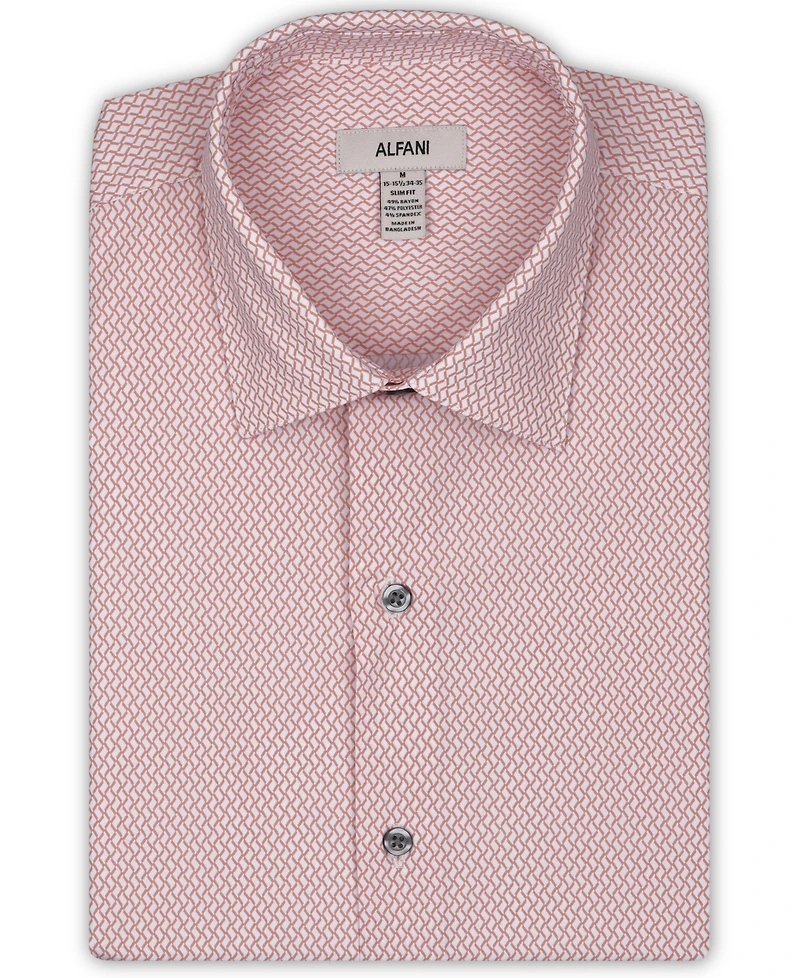 Alfani Men's Geometric Pattern Spread-Collar Dress Shirt, Macy's Exclusive
