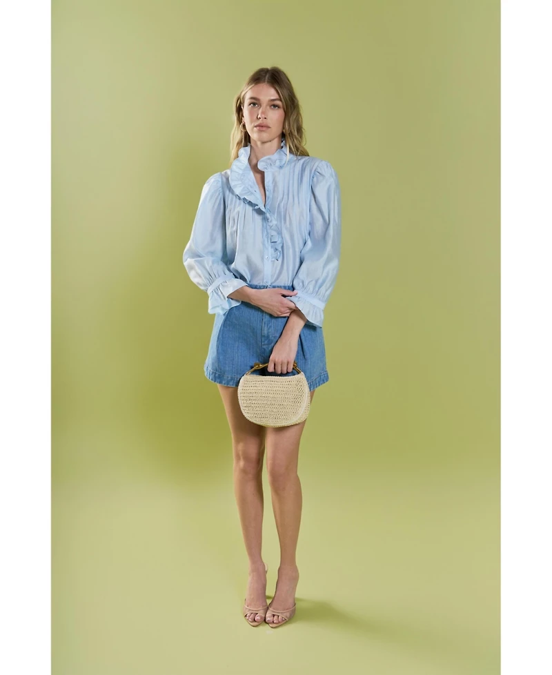 English Factory Women's Ruffle Detailed Blouse