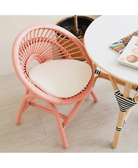 Momiji Maya Handcrafted Rattan Kids Chair with cushion