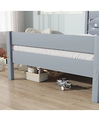 Sailvan Rubber Wood Platform Bed Frame with Headboard and Footboard, Space-Saving Design