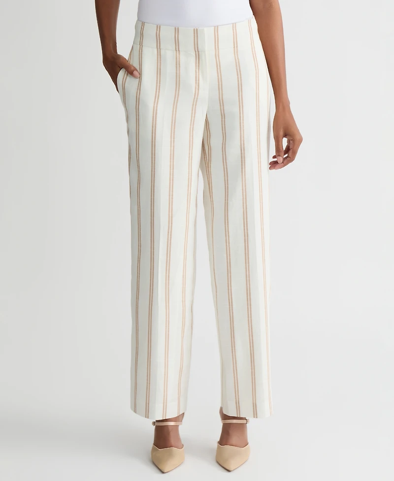 Kasper Women's Striped Clean-Waist Pants, Regular & Petite