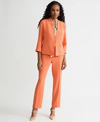 Kasper Women's Zip-Pocket 3/4-Sleeve Blazer