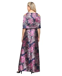 Sl fashions women's printed jacquard dress