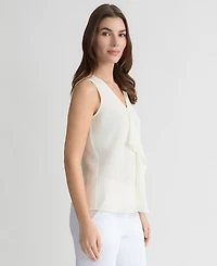 Kasper Women's Ruffle-Front Sleeveless Top
