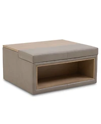 Maxyne 35" Leather Square Ottoman