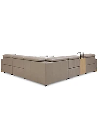 Maxyne 6-Pc. Leather 3 Power L Sectional with Console