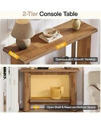 Tribesigns 41 Inches Rustic Sofa Console Table with Storage Shelf, 2-Tier