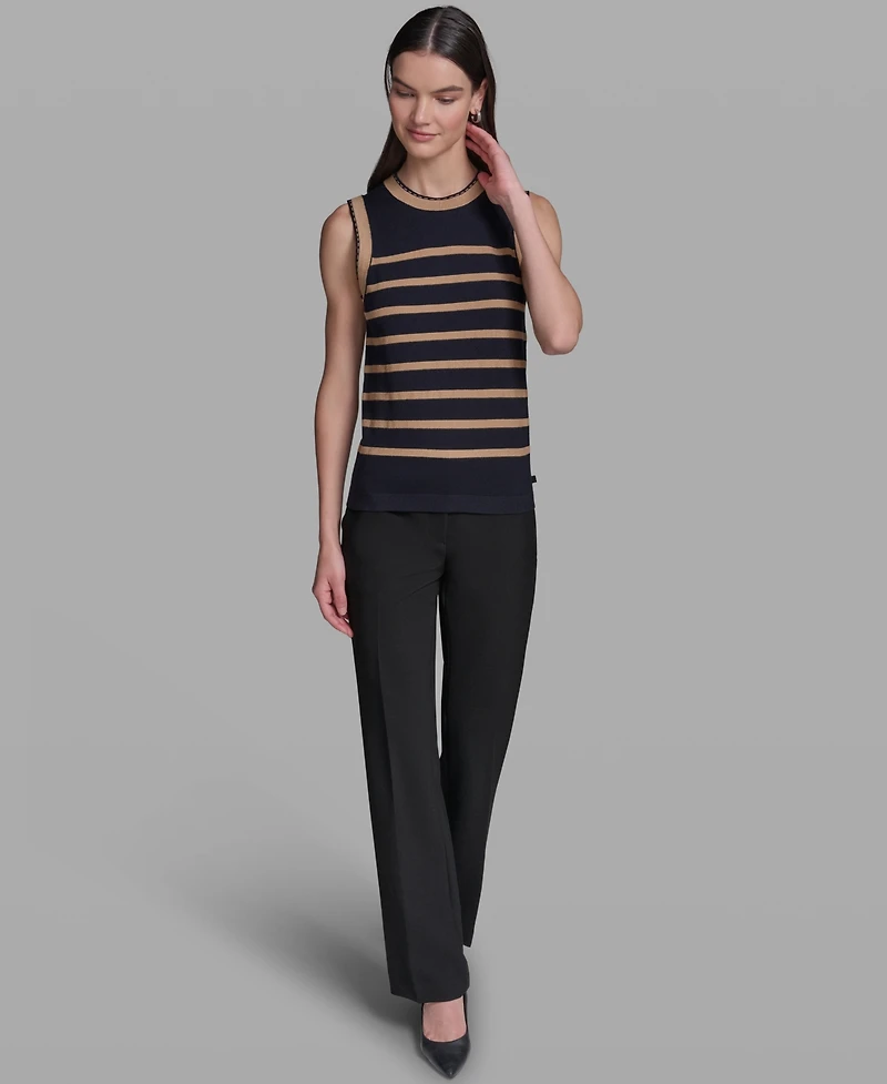 Karl Lagerfeld Paris Women's Sleeveless Stripe Sweater