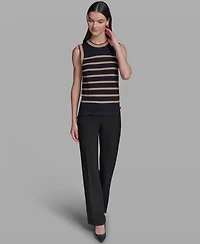 Karl Lagerfeld Paris Women's Sleeveless Stripe Sweater