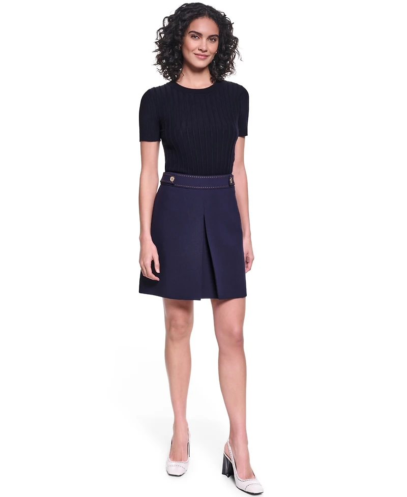 Karl Lagerfeld Paris Women's Invisible Zipper Mini Skirt