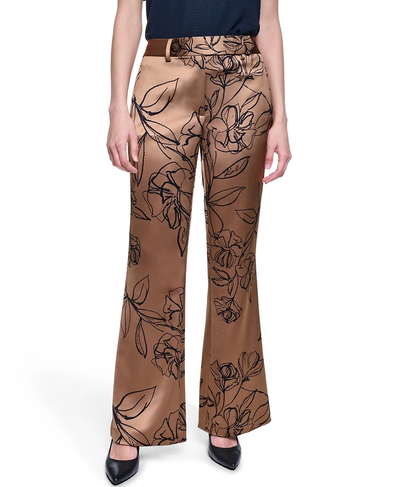Karl Lagerfeld Paris Women's Mid-Rise Full Length Pants