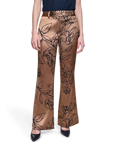 Karl Lagerfeld Paris Women's Mid-Rise Full Length Pants