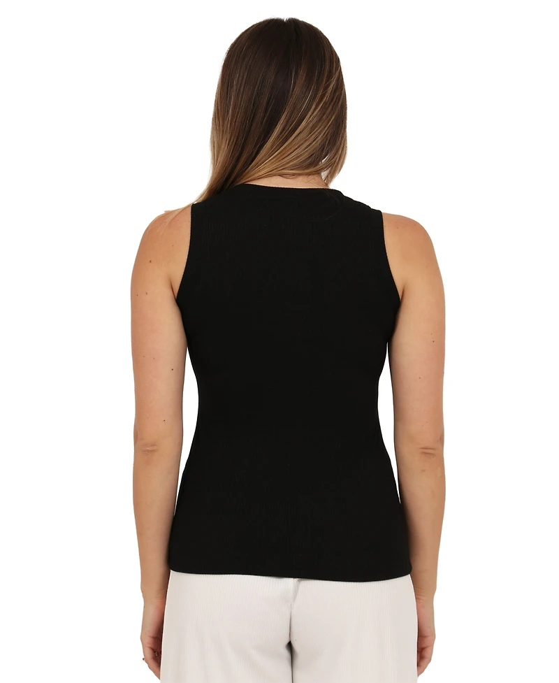 24seven Comfort Apparel Women's Ribbed Knit Sleeveless Tank Top