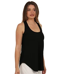 24seven Comfort Apparel Women's Ribbed Scoop Neck Tank Top
