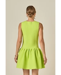 English Factory Women's Peplum Sleeveless Knit Dress