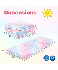 Gouun Tri-Fold Kids Sleeping Pad with Glow-in-the-Dark Cover