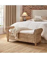 Hulala Home Anesty Upholstered Flip Top Storage Bench with Solid Wood Legs and Segmented Pockets