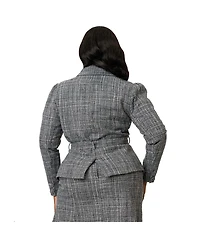 Unique Vintage Plus 1940s Tweed Belted Jacket