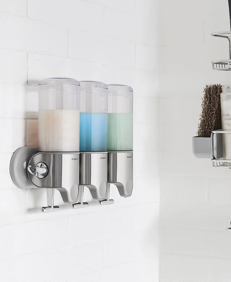 Simplehuman Triple Wall Mount Pump Shower Soap Dispenser