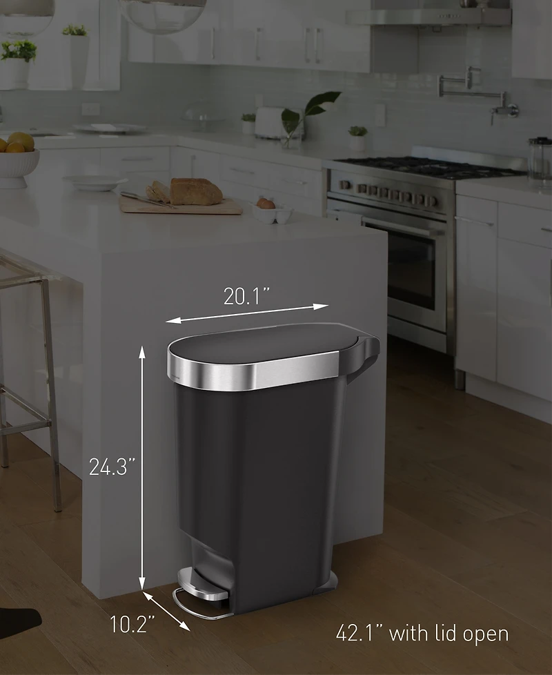Simplehuman 40 Liter Plastic Slim Liner Rim Kitchen Trash Can