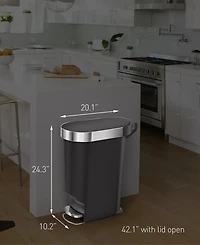 Simplehuman 40 Liter Plastic Slim Liner Rim Kitchen Trash Can