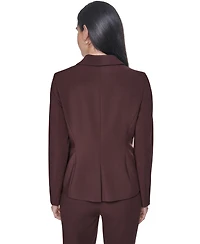 Calvin Klein Petite Notch Collar One-Button Jacket