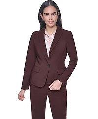 Calvin Klein Petite Notch Collar One-Button Jacket