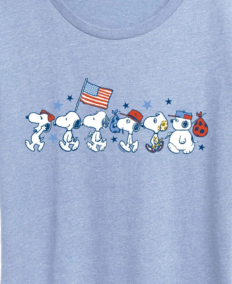 Hybrid Apparel Plus Peanuts Snoopy Sibs Americana Short-Sleeve Graphic T-Shirt