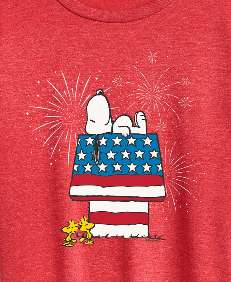 Hybrid Apparel Plus Peanuts Dog House Fireworks Short-Sleeve Graphic T-Shirt