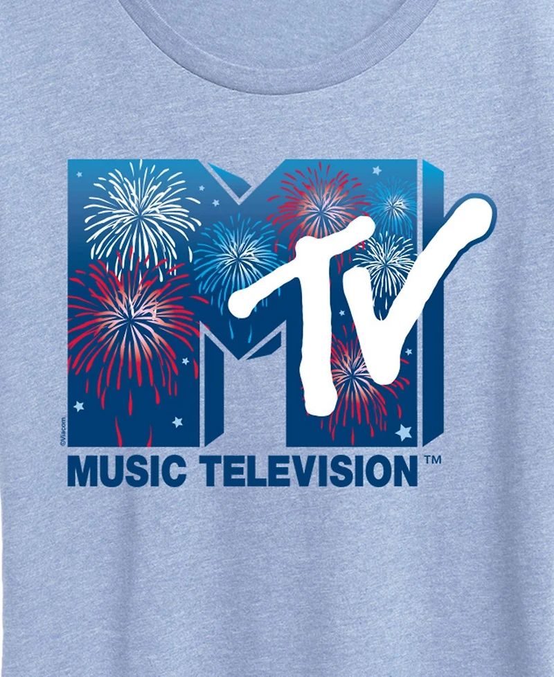 Hybrid Apparel Plus Mtv Fireworks Logo Short-Sleeve Graphic T-Shirt