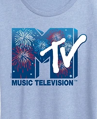 Hybrid Apparel Plus Mtv Fireworks Logo Short-Sleeve Graphic T-Shirt