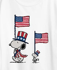 Hybrid Apparel Plus Peanuts Snoopy Woodstock Flags Short-Sleeve Graphic T-Shirt