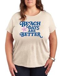 Hybrid Apparel Plus Instant Message Beach Days are Better Short-Sleeve Graphic T-Shirt