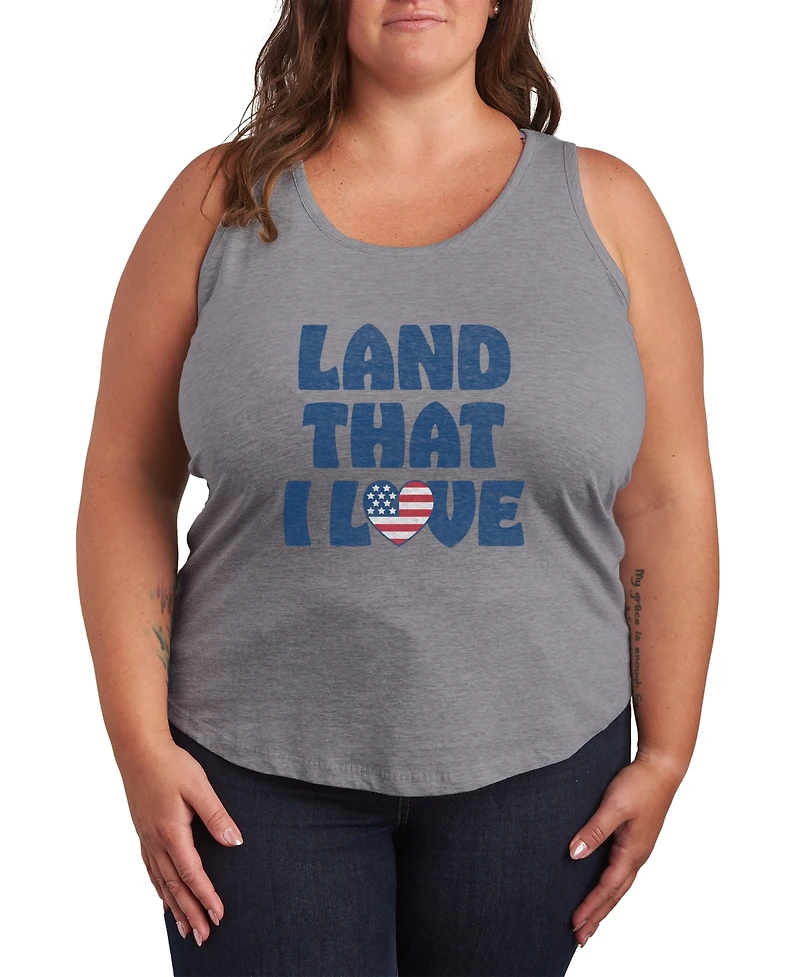 Hybrid Apparel Plus Instant Message Land that Love Racerback Graphic Tank Top
