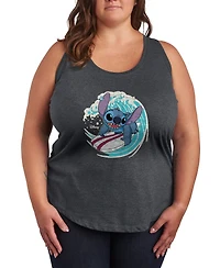 Hybrid Apparel Plus Lilo Stitch Surf Racerback Graphic Tank Top