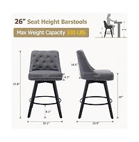 gaomon Dining Chair Bar Stools Set Of 2. Modern Swivel Counter Height Bar Stools for Kitchen Dining Room