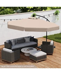 Gouun 10 ft Patio Cantilever Umbrella with Protective Cover, Tilt and Ruffled Edge