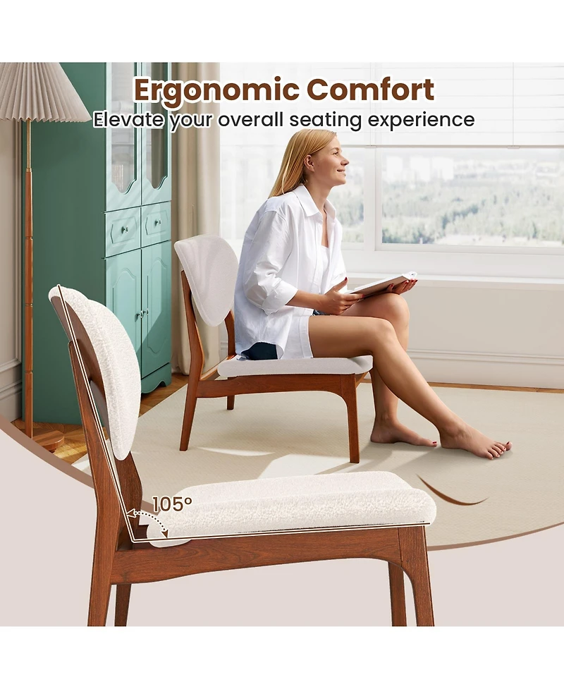 Gouun Accent Chairs Set of 2 with Matching Side Table and Solid Wood Frame