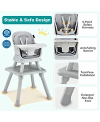 Gouun Baby 8-in-1 Convertible High Chair with Removable Tray