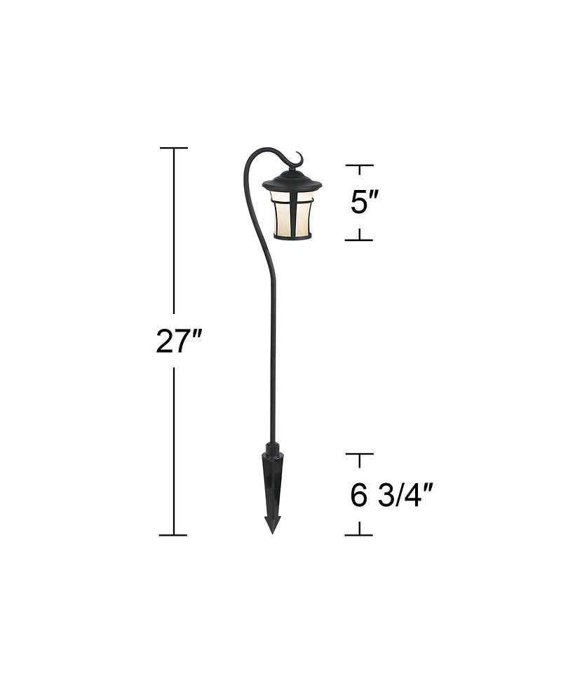 John Timberland Shepherd's Hook 23" High Mission Outdoor Landscape Path Light Porch House Led Bulb Black Metal Glass Shade