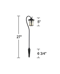 John Timberland Shepherd's Hook 23" High Mission Outdoor Landscape Path Light Porch House Led Bulb Black Metal Glass Shade