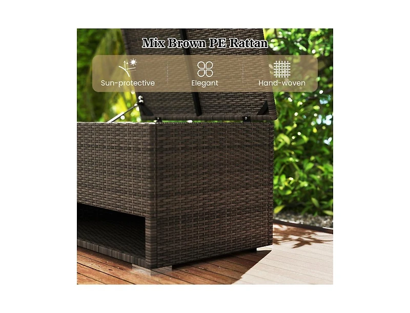 sumyeg Pe Rattan Storage Bin with Waterproof Liner for Patio Cushions
