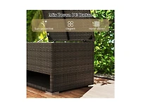 sumyeg Pe Rattan Storage Bin with Waterproof Liner for Patio Cushions