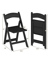 Gouun Resin Folding Chairs Set of 4 with Padded Seats