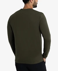 X-Ray Men's Soft Stretch Henley Neck Long Sleeve T-shirt