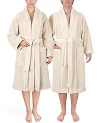 American Soft Linen Unisex Luxury Hotel Spa Warm Shawl Collar Plush Fleece Bath Robe
