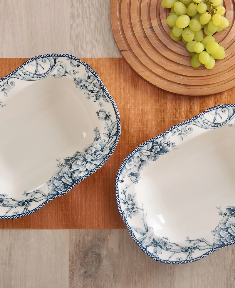 222 Fifth Adelaide Blue Serving Bowls, Set of 2