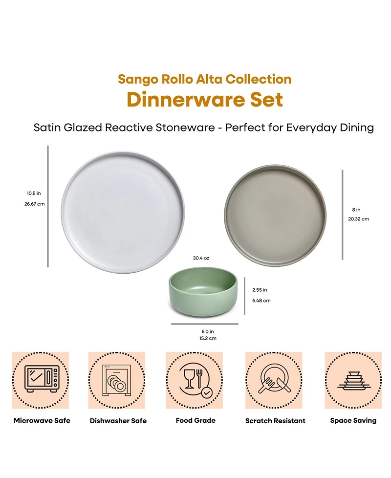 Sango Rollo Alta 12-Pc. Dinnerware Set, Service for 4