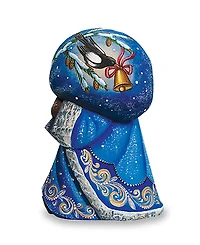G.DeBrekht Woodcarved and Hand Painted Santa Midnight Yuletide Chorus with Bag Figurine